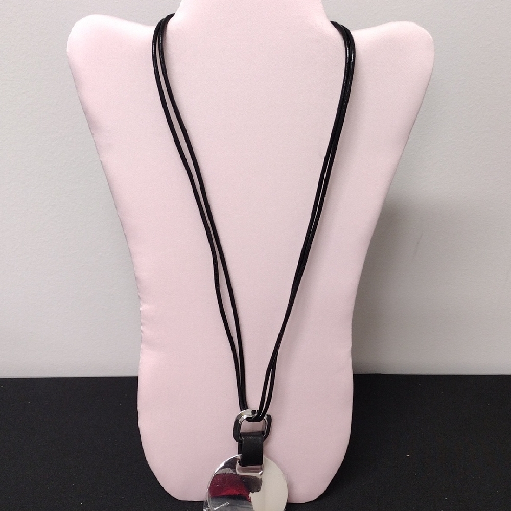 Black and Silver Pendant Necklace